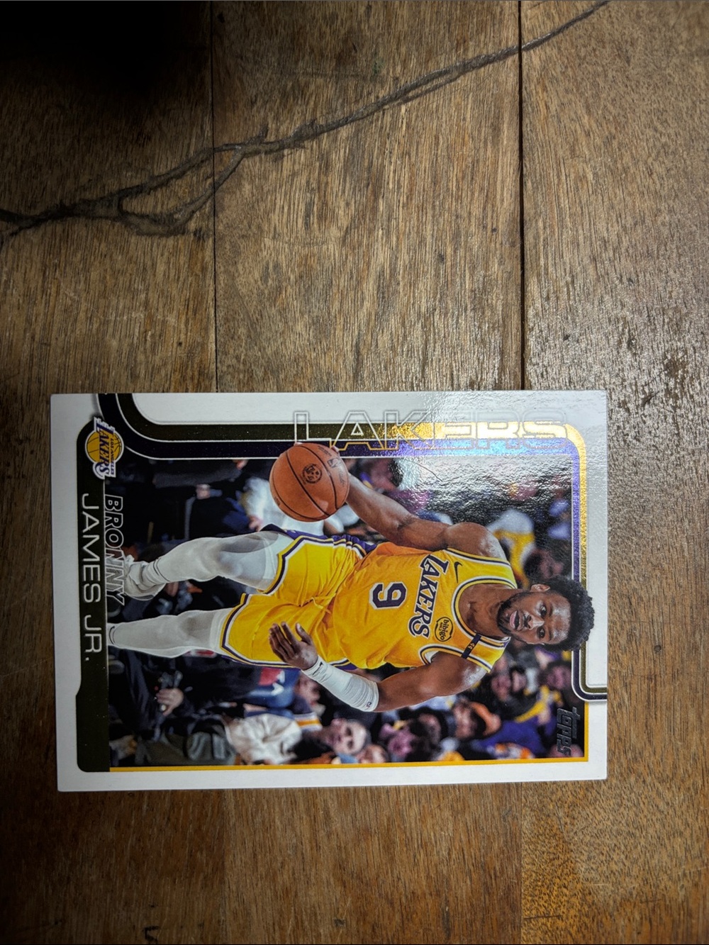 Bronny James Jr. Los Angeles Lakers Basketball Trading Card - Yellow